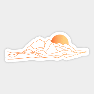 Golden Sun Rising Behind Mountain Sticker